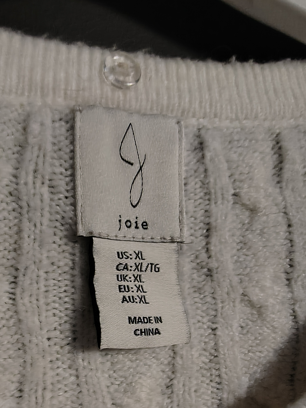 Joie Ivory Cable Knit Button-Front Cardigan - Picture 4 of 4